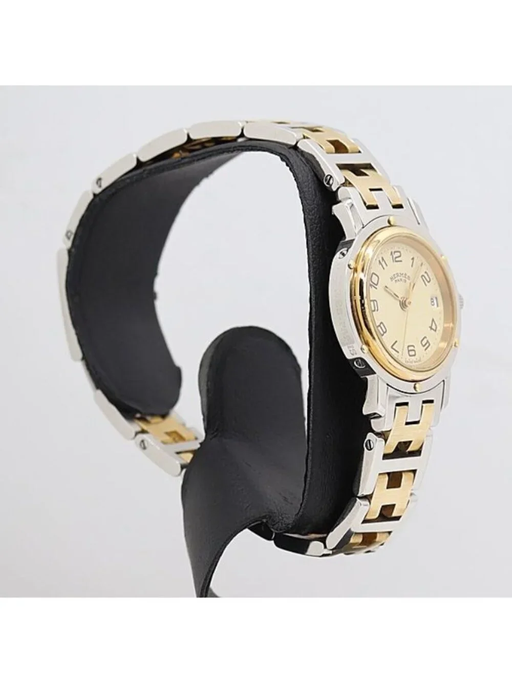 ★SOLD★ Hermes Clipper Date Quartz Ivory Dial Watch Mtm - Picture 2 of 4